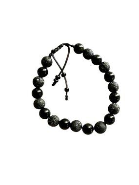 BEAUTIFUL BLACK TONE BEAD ADJUSTABLE BRACELET